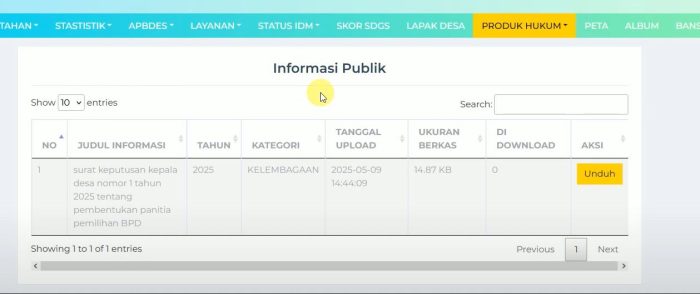 Fitur Baru Sekarang Bisa Input Produk Hukum dan Peraturan Desanya